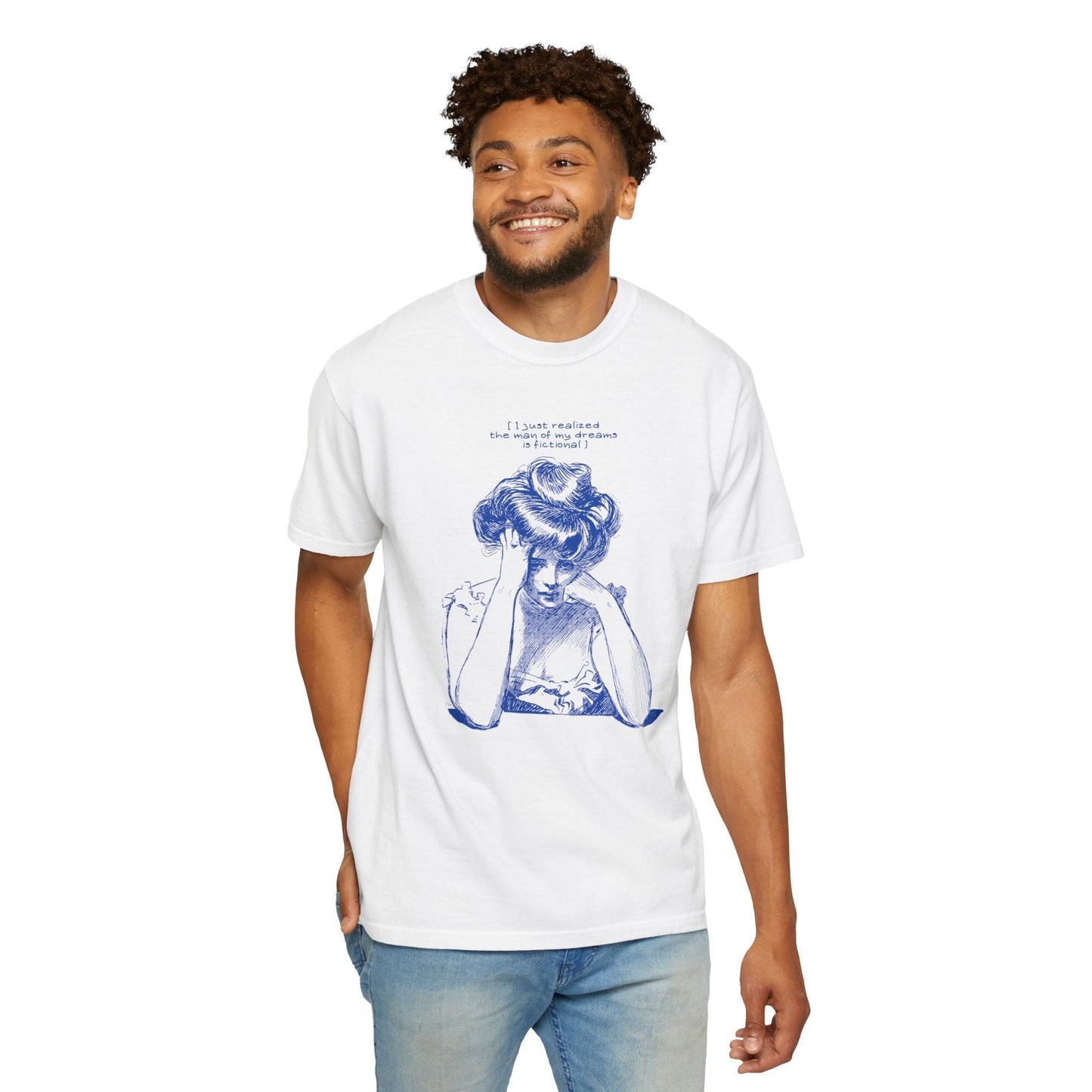 Damsel Thoughts - My Dream Man is Fictional - Premium T-Shirt