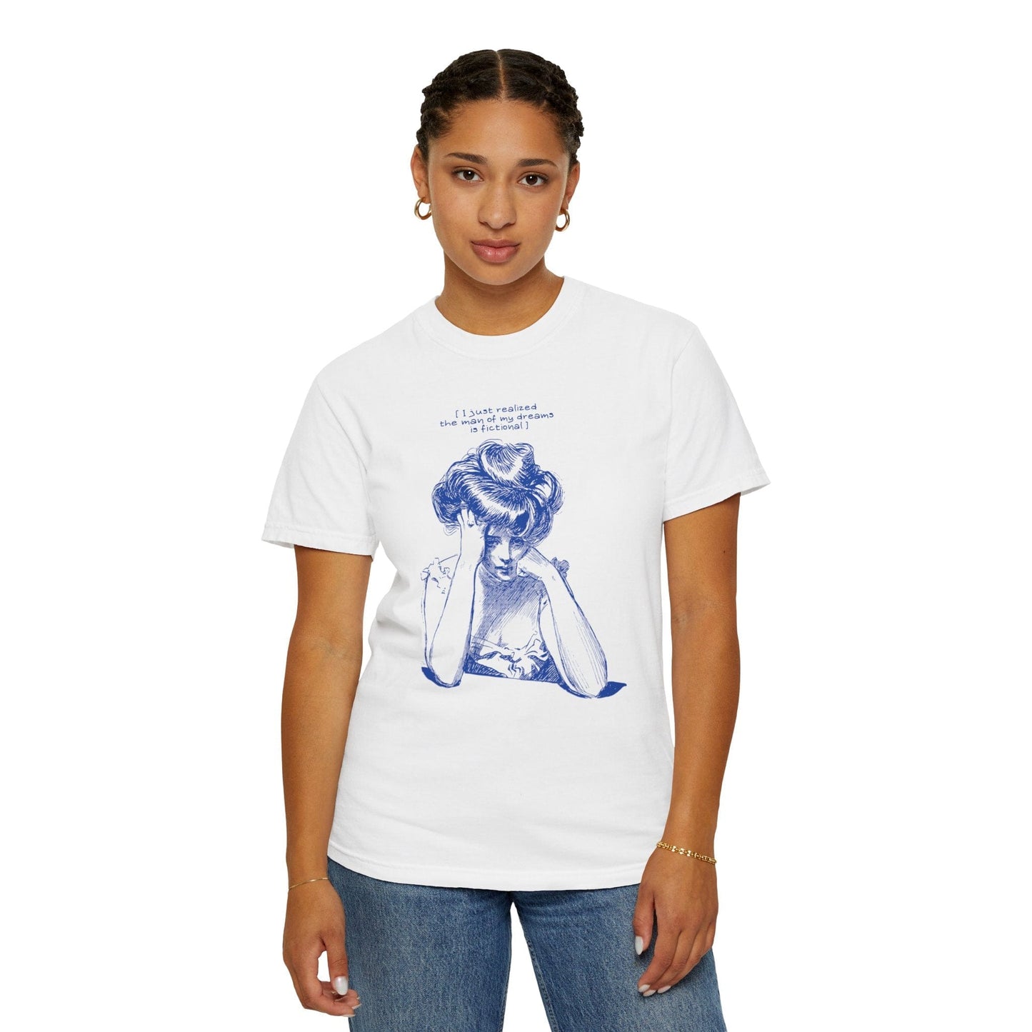 Damsel Thoughts - My Dream Man is Fictional - Premium T-Shirt